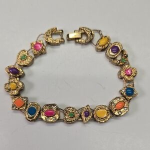 Gold-Tone Multi-Color Enamel Bracelet